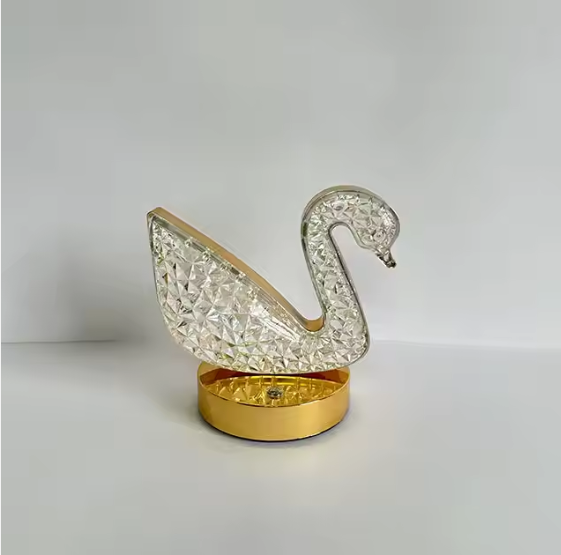 Crystal Swan LED Table Lamp